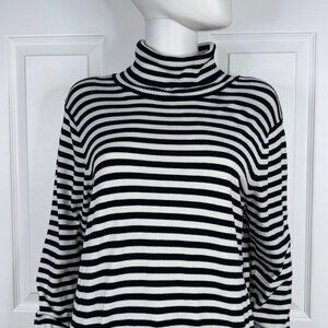 ANDREW MARC women's striped turtleneck knit sweater XL